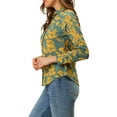 thumbnail image 5 of INSPIRE CHIC Women's Point Collar Floral Print Casual Button Down Shirts, 5 of 7