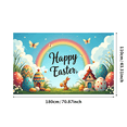 thumbnail image 1 of Happy Easter Backdrop Easter Egg Bunny Scene Birthday Party Wall Decor Background Spring Decoration Photography Props Holiday Banner, 1 of 5
