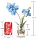 thumbnail image 2 of Jarrón de cristal con forma de orquídea artificial Jusdreen Blue, 37 cm, 2 of 7