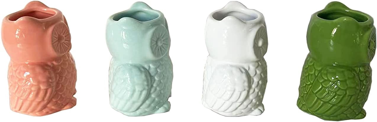First of a Kind Stoneware Owl Shaped Vases, owl Shaped Succulent Planter, Ceramic owl Small Planter for Desk, Shelves, Living Room, Kitchen, Bedroom.