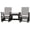 Black, Light Gray, variant on DutchCrafters Modern Horizontal Slat High Back Poly Double Glider Chairs with Center Table Outdoor Patio Furniture