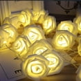 thumbnail image 1 of Guirnalda de luces que funciona con pilas para interiores con luz LED, rosas blancas con iluminación cálida, decoración perfecta para el hogar para dormitorio, fiesta, evento Fokelyi HMJM427-2, 1 of 8