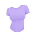 thumbnail image 5 of BILIKEYU 3PC 3PC Women's Y2K Crop Tops, Aesthetic Going Out Shirts Short Sleeve Slim Fit Hollow Knot Tee Summer Trendy Y2K Clothes for Teen Girls Tween Streetwear Fashion 2026, Purple, 5 of 5