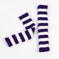 thumbnail image 4 of GDREDA Winter Striped Fingerless Convertible Mittens Touchscreen Texting Warm Knitted Handwear For Cold Weather Outdoor Activities Dark Purple,One Size, 4 of 4