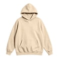 thumbnail image 2 of Zorvxlyn Fleece Hoodies for Men Dropp Shoulder Oversized Mens Sweatshirts Hoodies Winter Fuzzy Streetwear Mens Fall Hoodie with Pocket Khaki 4XL, 2 of 4