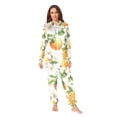 thumbnail image 2 of FORMRS Onesies Pajama for Adults Unisex Hoodie Winter Jumpsuit One Piece Sleepwear, Sizes S-2XL, Floral Watercolor Oranges, 2 of 7
