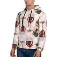 thumbnail image 2 of Hoodies for Men - Wine Print No.J920 Long Sleeve Comfrt Men'S Fashion Hoodies & Sweatshirts, Sweatshirts for Men Hoodies Pullover Clothing Clothes with Pouch, 2 of 7