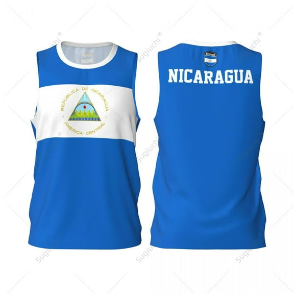 Nicaragua Flag Men Basketball Sports Jersey Running Fitness Multifunction Sleeveless tshirt Exclusive Custom Name Nunber