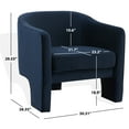 thumbnail image 3 of SAFAVIEH Couture Londyn Modern Velvet Solid Accent Chair, Navy, 3 of 8