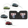 thumbnail image 5 of Xoenoiee Elephant Floral Leaf Black Car Sun Shade for Windshield, Sun Visor Front Windshield Sunshade, Windshield Cover, Automotive Interior Sun Protection, Foldable, 5 of 6