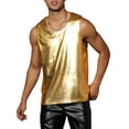 thumbnail image 4 of INSPIRE CHIC Débardeur Métallique pour Hommes Col Rond Brillant Disco Fête Sans Manches Doré, 4 of 6