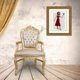 thumbnail image 3 of Fab Funky 26x32 Gold Ornate Wood Framed with Double Matting Museum Art Print Titled - Chimp With Wine, 3 of 4