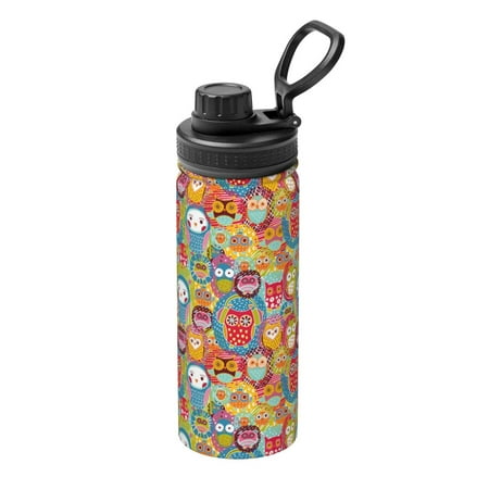 

Hirioo Boho Cute Owls for 18oz Sports Insulated Kettle for Gym Hiking Camping Running Mountain Bike Outdoor Sports