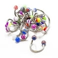 thumbnail image 2 of Twister Ring Spiral Pack 20 Belly 14G Navel Lip Ear Helix Barbell Assorted Beads, 2 of 6