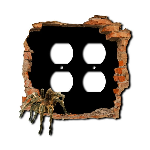 Off The Wall Plates - Spider Hole in the Wall - Double Gang Outlet