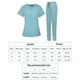 thumbnail image 5 of Conjunto de uniforme médico para mujer, ropa de trabajo de enfermera con bolsillos, camisetas con cuello en V Azul claro M, 5 of 5