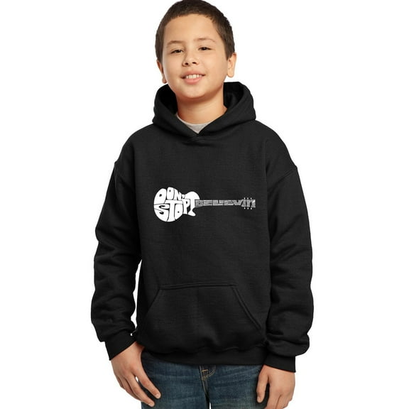 LA Pop Art Boy's Word Art Hooded Sweatshirt - Don't Stop Believin'