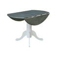 thumbnail image 5 of 42" Solid Wood Dual Drop Leaf Pedestal Dining Table with 4 Splat Back Chairs in White/Heather Gray by International Concepts, 5 of 5