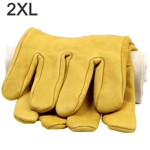 Guantes de Apicultura de Piel de Cabra Duraderos Sincero Protección de Brazo Largo Amarillo