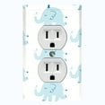 thumbnail image 1 of Metal Light Switch Plate Cover Cute Baby Blue Elephant ZOO005, 1 of 13