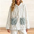 thumbnail image 2 of CQXIDFH Women Pajama Top Textured Fleece Bed Jacket Plush 3D Pajama Top Soft Warm Layer for Cold Mornings & Dorms Comfortable Casual Sleepwear Loungewear & Nightwear, 2 of 4