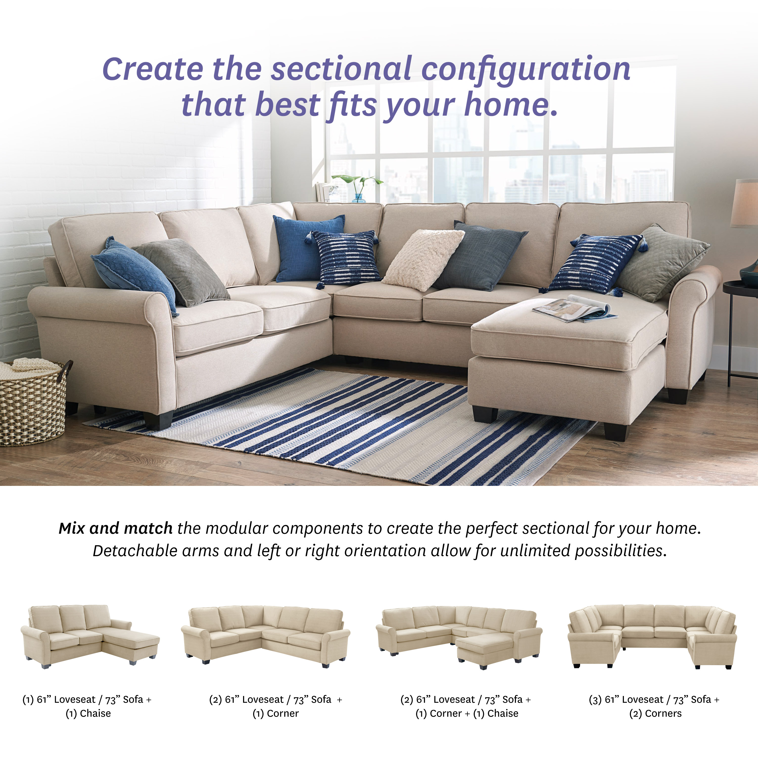 Better Homes Gardens Gramercy 73 Sofa Create Your Own