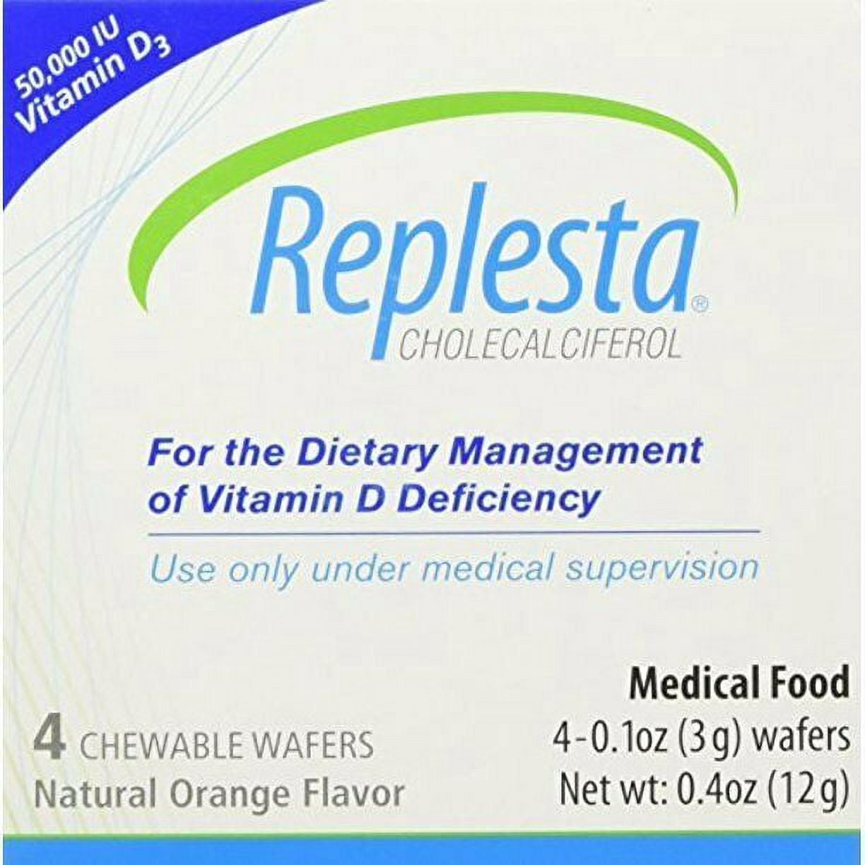 Replesta Cholecalciferol 50 000 IU Vitamin D3, Natural Orange 4 ct, 4-Pack