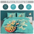 thumbnail image 5 of 3 Pcs Soft Bedding Set, Includes 1 Duvet Cover with Zipper And 2 Pillow,Shams Vintage Guitar With Wings Queen(90"×90"), 5 of 8