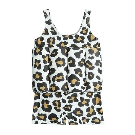 

Girls Swimsuit AIEOTT Bathing Suits For Girls Toddler Baby Boys And Girl Float Suit Cartoon Leopard Sleeveless Vest Buoyancy One-piece Swimsuit Little Girls Summer Kids Swimsuit Big holiday Deals