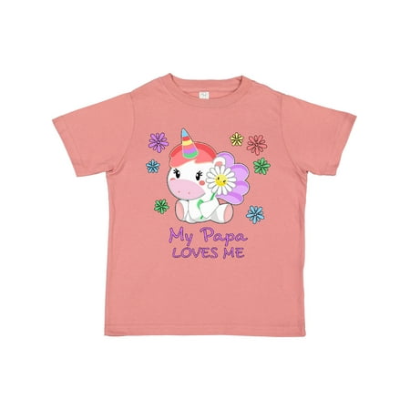 

Inktastic My Papa Loves Me- Cute Unicorn Gift Toddler Boy or Toddler Girl T-Shirt