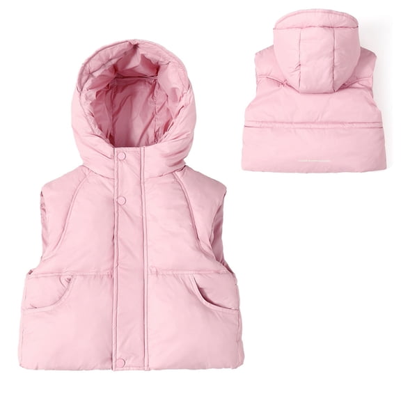 Kids Girls Boys Puffer Vest Kids Winter Vest Cute Jackets Zipper Up Down Coats Winter Warm Outerwear for Girls 3-4 Years