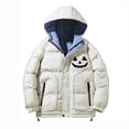 thumbnail image 4 of Odeerbi Kids Boys Girls Hooded Puffer Jacket Halloween Pumpkin Winter Coats Thermal Padded Coat Down Jacket Warm Clothes 5-16 Years Kids Long Sleeve Outerwear Heavy Coat White, 4 of 5