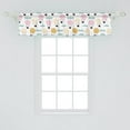 thumbnail image 2 of Hot Air Balloon Window Valance, Repeating Fire Balloon Cartoon, Curtain Valance for Kitchen Bedroom Decor with Rod Pocket, 54" X 12", White Multicolor, by Ambesonne, 2 of 2
