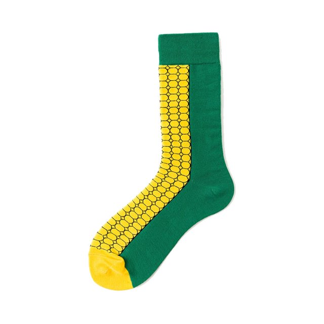 Calcetines de algodón peinado para hombre, medias con estampado divertido, Rana, hamburguesa loca, salmón, maíz, aguacate, pájaro, regalo de Navidad, novedad