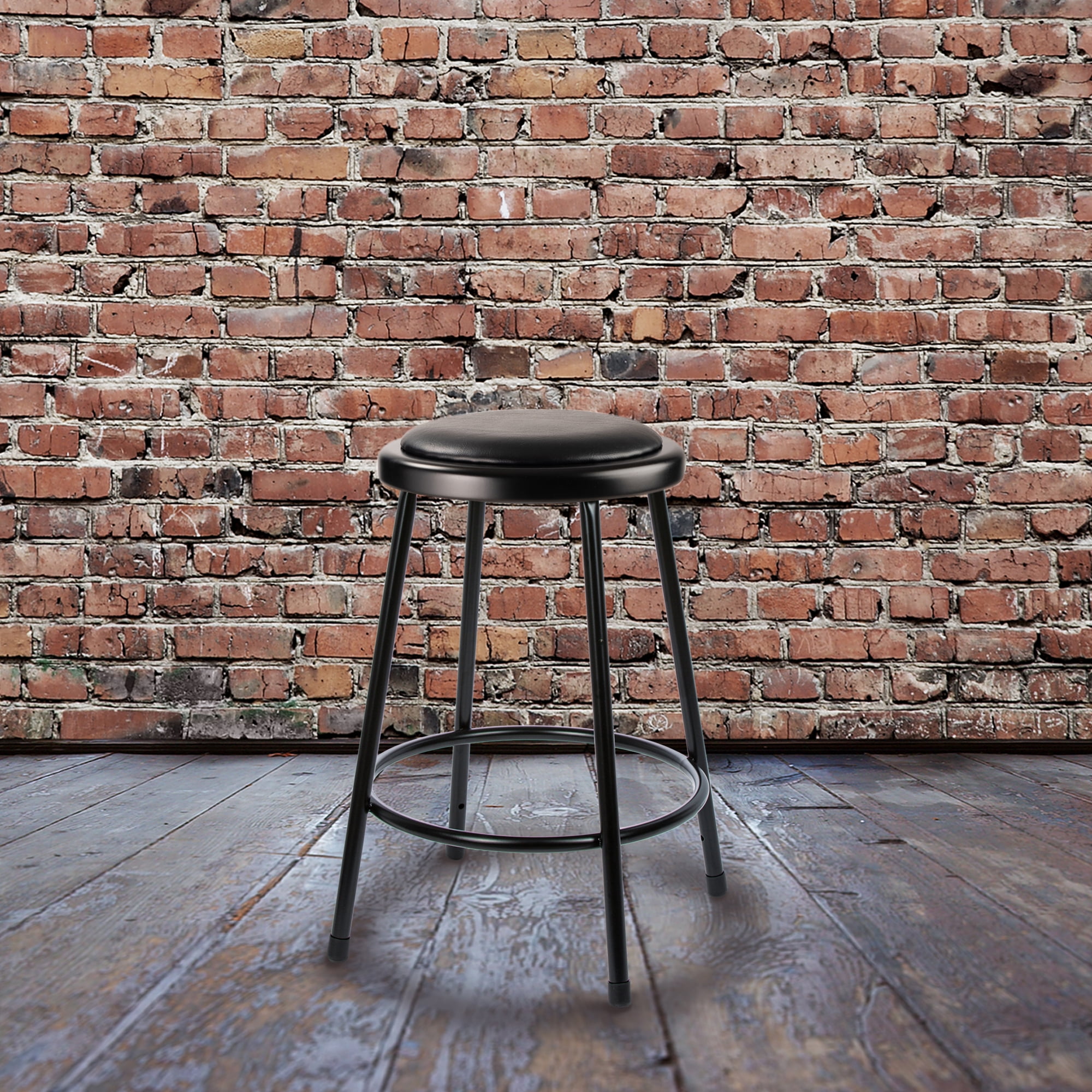 Hampden Furnishings Otto Collection 24" Padded Science Stool, Black, Pack of 2