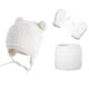 thumbnail image 1 of Gorro de invierno para bebé, conjunto de guantes y bufanda, gorro de punto, gorro grueso y suave y cálido para niños de 0 a 2 años, 3 uds., 1 of 7