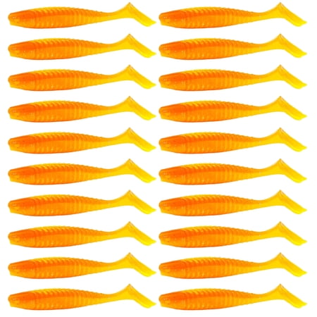 20Pcs Sinking Fishing Lure Artificial Wobbles Soft Lures Worm Baits Crankbaits T Tail Soft Baits Paddle Tail Swimbaits