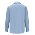 thumbnail image 4 of AherBiu Plus Size Mens Linen Shirts Long Sleeve Button down Lightweight Shirts Fall Solid Casual Beach Shirts, 4 of 4