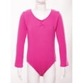 thumbnail image 7 of LiiYii Kids Girls Ballet Dance Leotard Long Sleeve Fleece-Lined Bodysuit Costume Gymnastic Yoga Hot Pink 180, 7 of 7