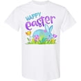 thumbnail image 3 of Inktastic Happy Easter Blue Bunny and Eggs in Grass T-Shirt, 3 of 5