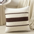 thumbnail image 4 of Fancy Homi Set of 2 Boho Brown Decorative Throw Pillow Cover 16x16 inch for Couch Bed Sofa, Aesthetic Modern Organic Farmhouse Home Decor, Soft Cotton Cute Accent Macrame Woven Cushion Case, 4 of 6