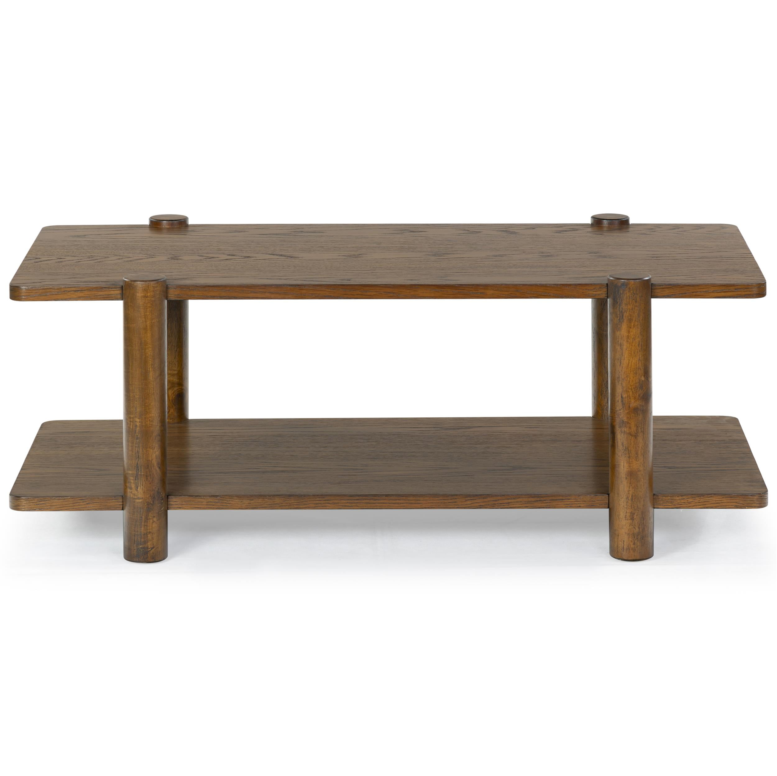 Steve Silver Troy Transitional Wood Coffee Table with Shelf