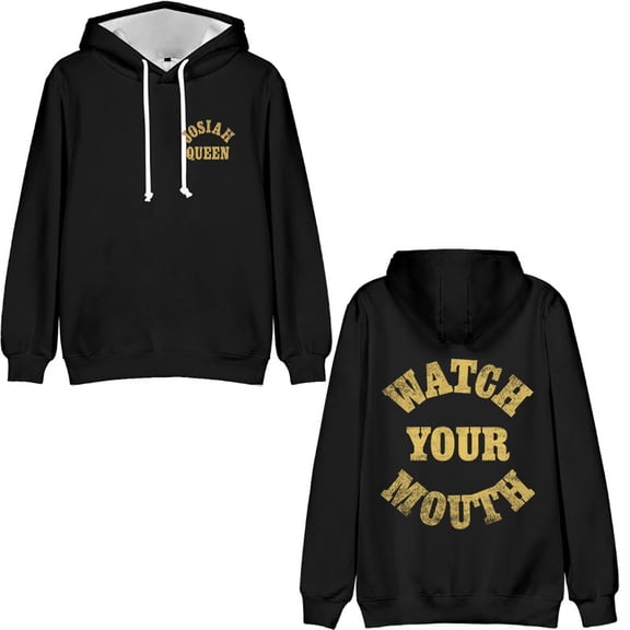 Josiah Queen Merch Watch Your Mouth Bagless Hoodie Sweatshirt Streetwear Unisex Winter&Spring Casual Fashion Pullovers