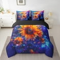 thumbnail image 2 of Manfei Orange Sunflower 7-Piece Bedding Comforter Set,Rustic Floral King Bedding Sets,Watercolor Flower Bed Sheets For Girls Kids,Super Cozy Room Decor Reversible, 2 of 8