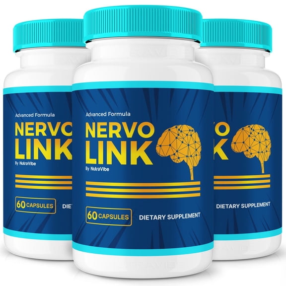 (3 Pack) NervoLink Supplement, Nervo Link Memory Support Capsules, Maximum Strength Formula to Improve Cognitive Health and Function, Official Supplement to Reduce Brain Fog, Reviews (180 Capsules)