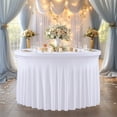 thumbnail image 4 of Tablecloth Round 60in Waterproof Spill-Proof Wipeable Table Cloth, Wrinkle Free Circle Dining Table Cover For Birthday Party Outdoor Kitchen, 4 of 8
