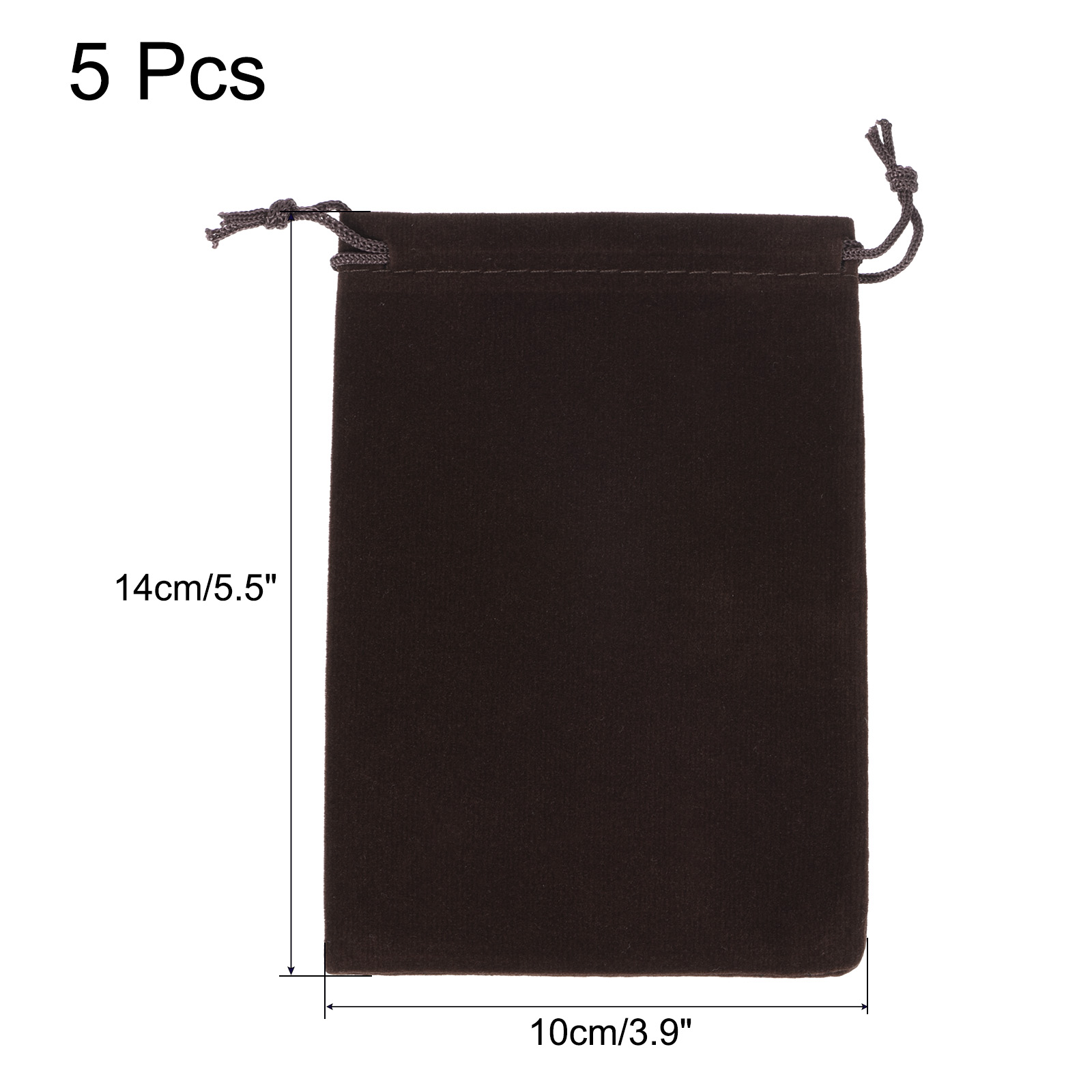 Unique Bargains Microfiber Pouch Soft Storage Drawstring Gift Bags Brown 10x14