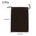 thumbnail image 2 of Unique Bargains 14x10cm Microfiber Pouch, 5Pcs Soft Storage Drawstring Gift Bag, Brown, 2 of 5