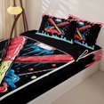 thumbnail image 3 of Homewish Kids Ball Games Zipper Full Size Comforter Sets with Fitted Sheet and 2 Pillowcases,Multicolor Ice Cream Drip Zipper Bedding Set For Boys,Black Reversible,4-Piece, 3 of 7