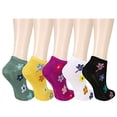 thumbnail image 2 of 5 pares de calcetines tobilleros divertidos y novedosos para mujer y niña, bonitos calcetines coloridos de dibujos animados de animales florales de algodón, calcetines cortos de corte bajo,, 2 of 5